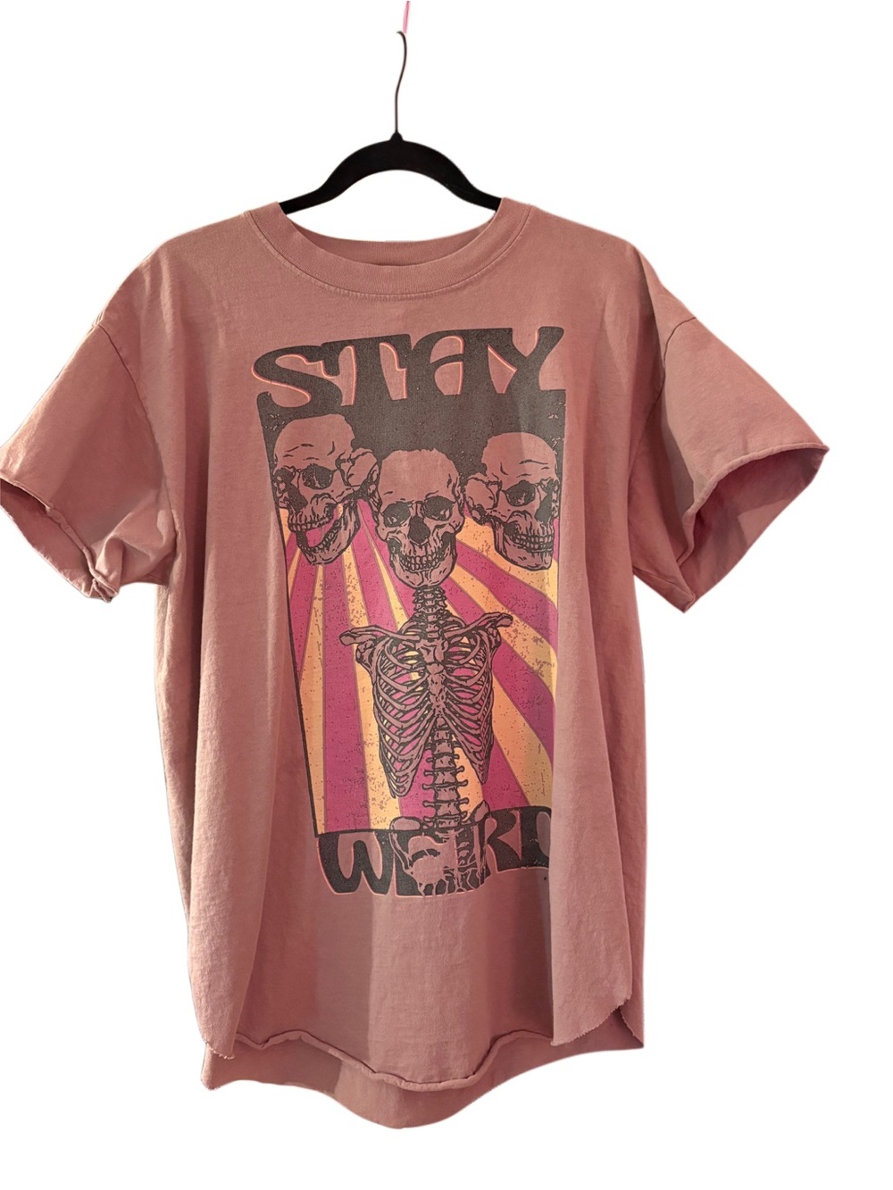 Stay Weird Side Slit Tee -Pebby Forevee